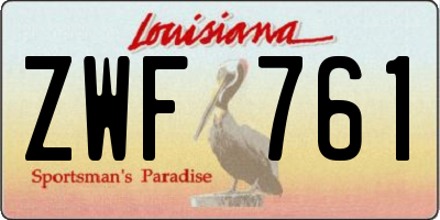 LA license plate ZWF761