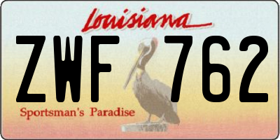 LA license plate ZWF762