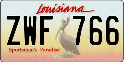 LA license plate ZWF766