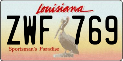 LA license plate ZWF769