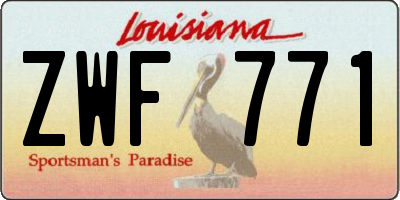 LA license plate ZWF771