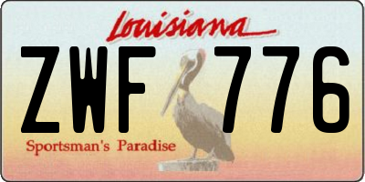 LA license plate ZWF776