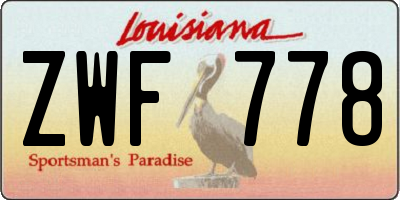 LA license plate ZWF778