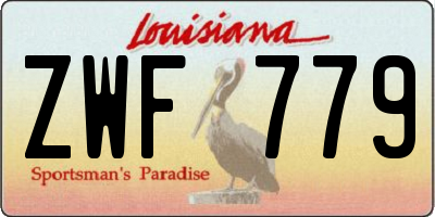 LA license plate ZWF779