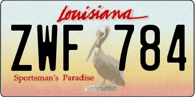 LA license plate ZWF784