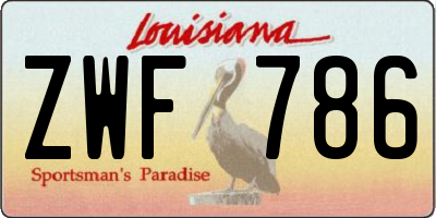 LA license plate ZWF786