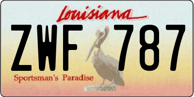 LA license plate ZWF787