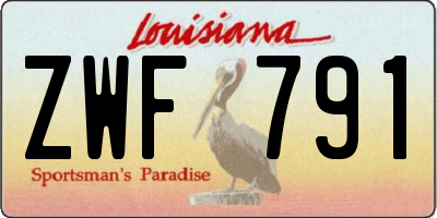 LA license plate ZWF791