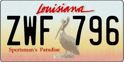 LA license plate ZWF796