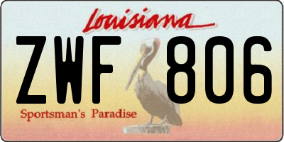 LA license plate ZWF806