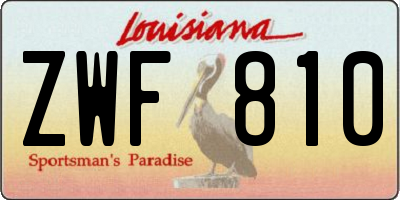 LA license plate ZWF810