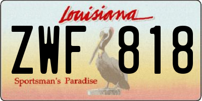 LA license plate ZWF818