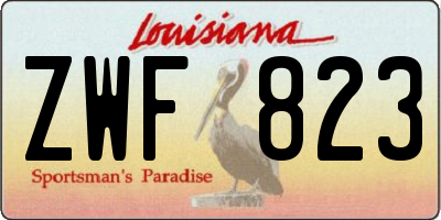 LA license plate ZWF823