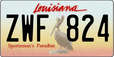 LA license plate ZWF824