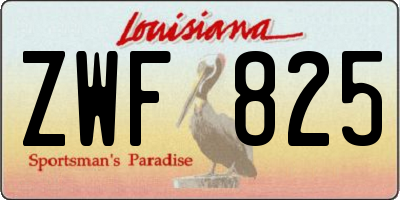 LA license plate ZWF825