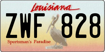 LA license plate ZWF828