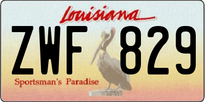 LA license plate ZWF829