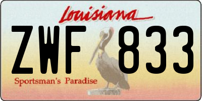 LA license plate ZWF833