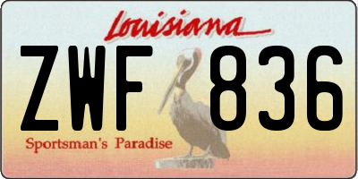 LA license plate ZWF836
