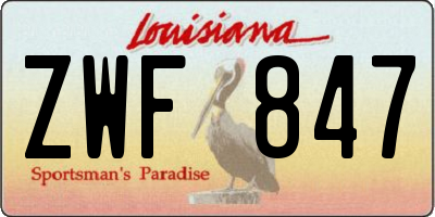 LA license plate ZWF847