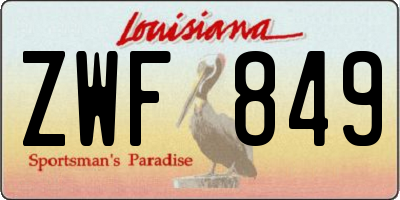 LA license plate ZWF849