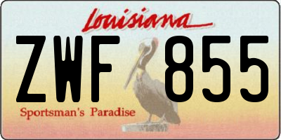 LA license plate ZWF855