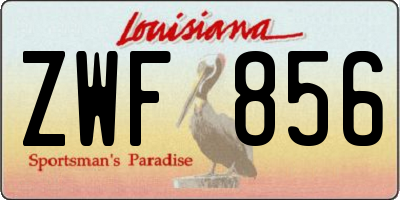 LA license plate ZWF856