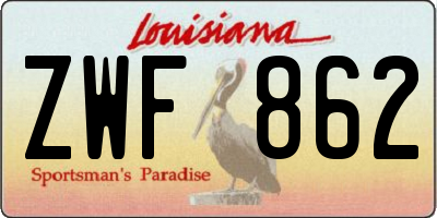 LA license plate ZWF862