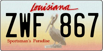 LA license plate ZWF867