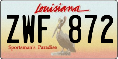 LA license plate ZWF872