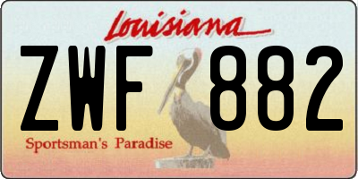 LA license plate ZWF882