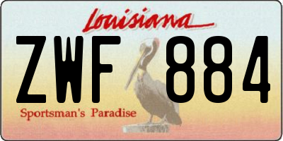 LA license plate ZWF884