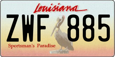 LA license plate ZWF885