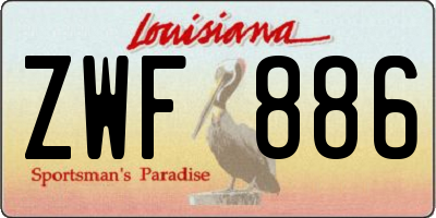 LA license plate ZWF886