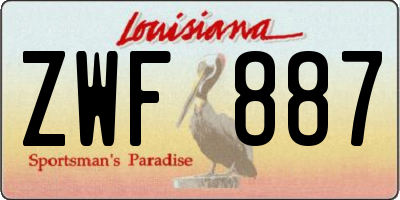 LA license plate ZWF887