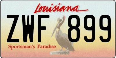 LA license plate ZWF899