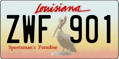 LA license plate ZWF901