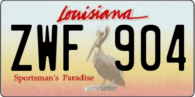 LA license plate ZWF904