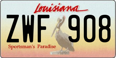 LA license plate ZWF908