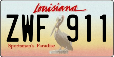 LA license plate ZWF911