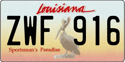 LA license plate ZWF916