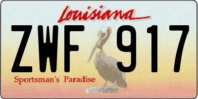 LA license plate ZWF917