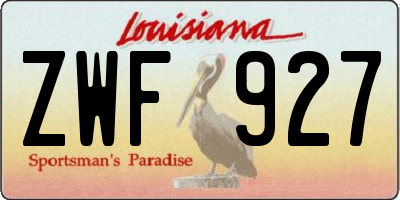 LA license plate ZWF927