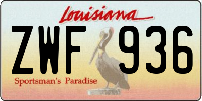 LA license plate ZWF936