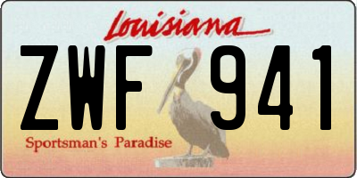 LA license plate ZWF941