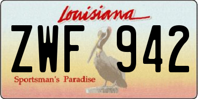 LA license plate ZWF942