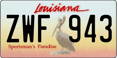 LA license plate ZWF943