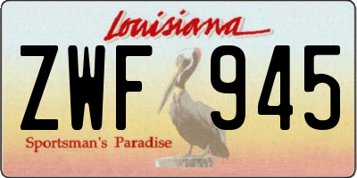 LA license plate ZWF945