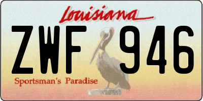 LA license plate ZWF946