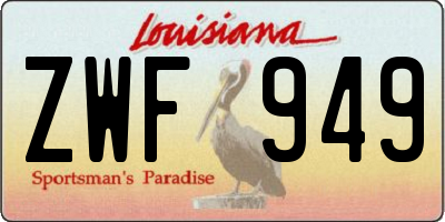 LA license plate ZWF949